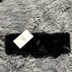UGG Black Faux Fur Hairband